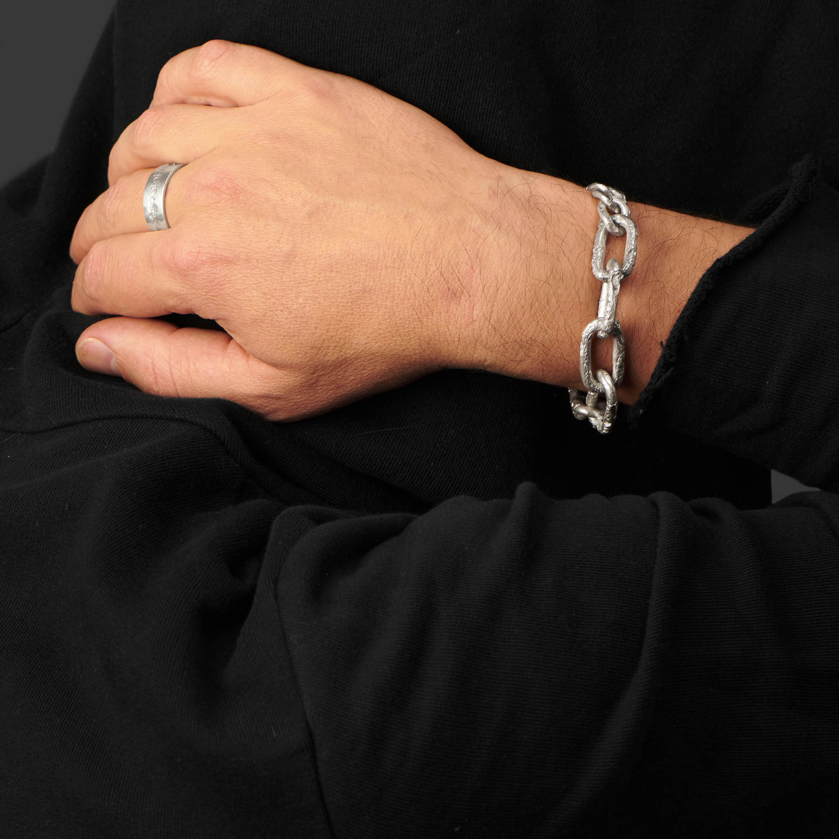 Sterling Silver Bracelet With A Chunky Bold Chain