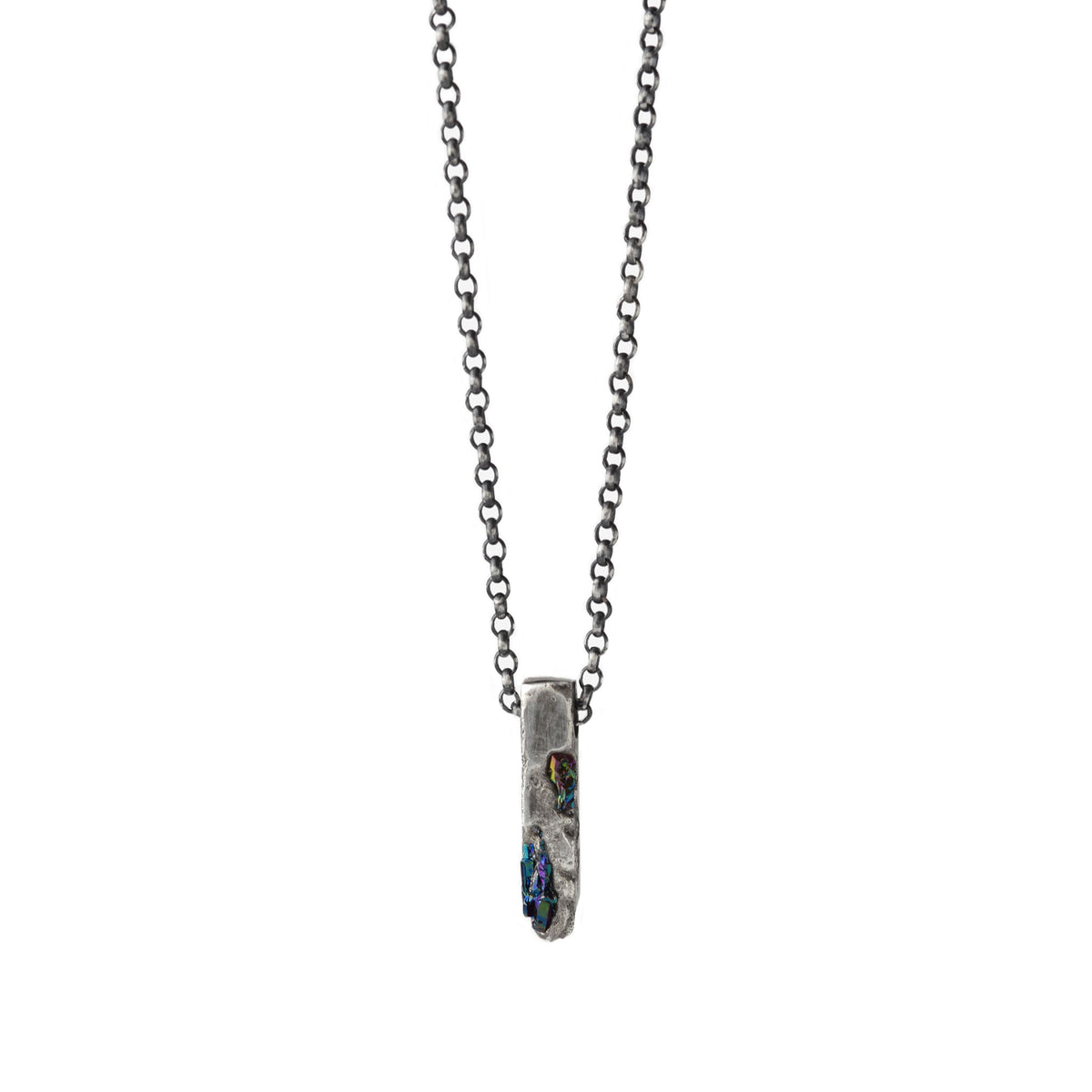 Sterling Silver Pendant With Black Gemstones