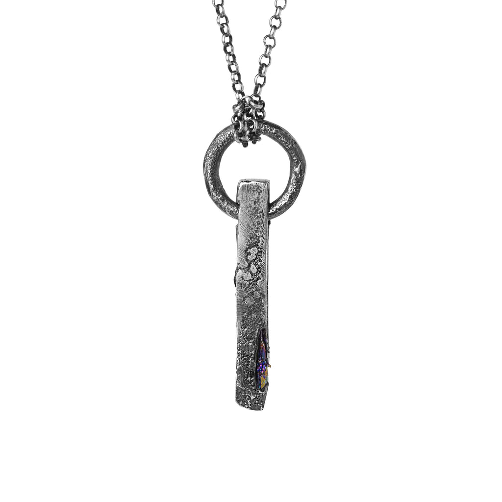 Sterling Silver Ring And Bar Pendant Necklace