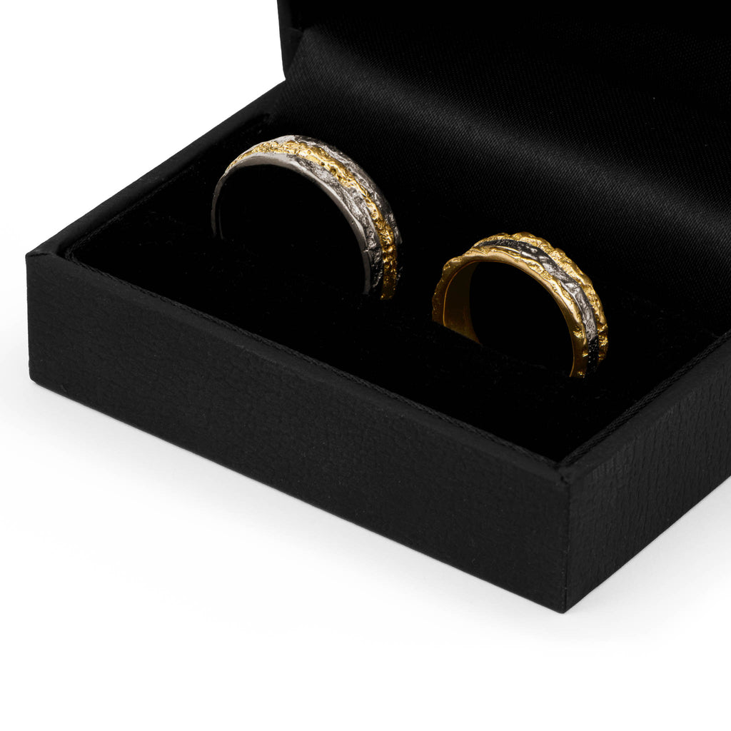 Mixed Yellow And White Gold Wedding Rings