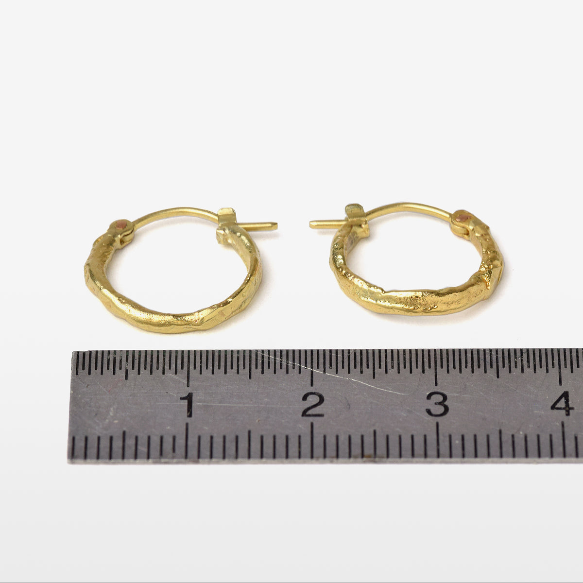 Organic Yellow Gold Hoop Earrings