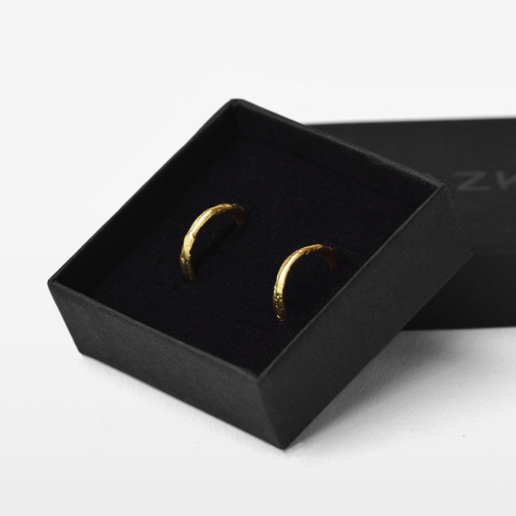 Organic Yellow Gold Hoop Earrings