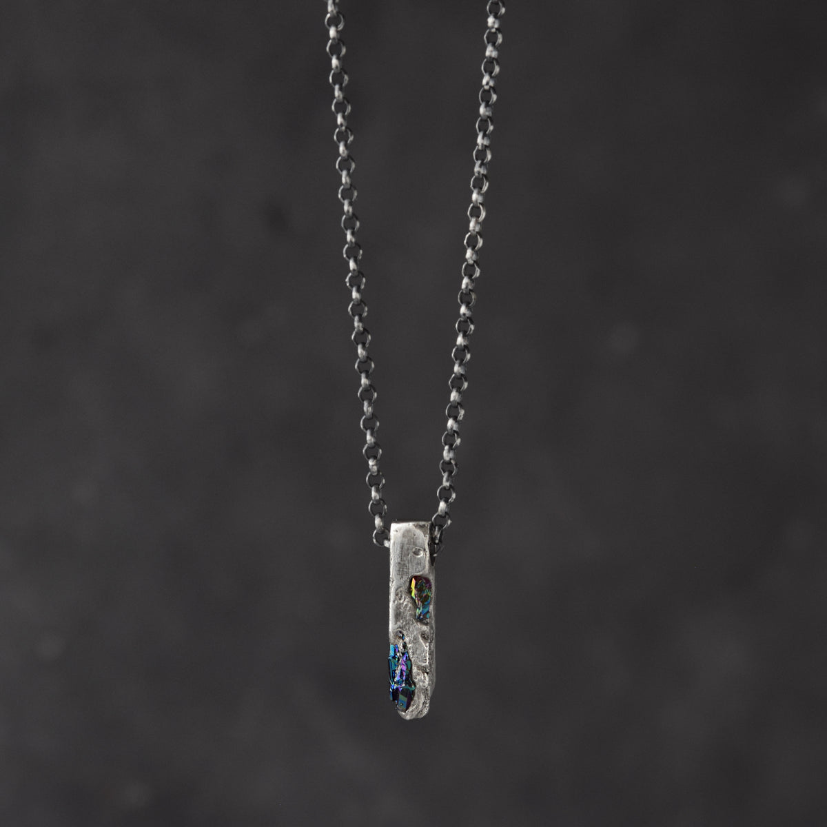 Sterling Silver Pendant With Black Gemstones