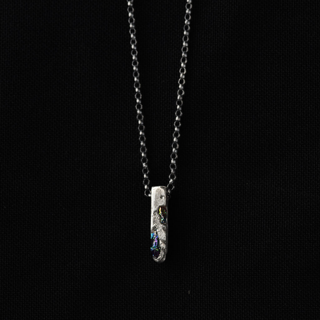 Sterling Silver Pendant With Black Gemstones