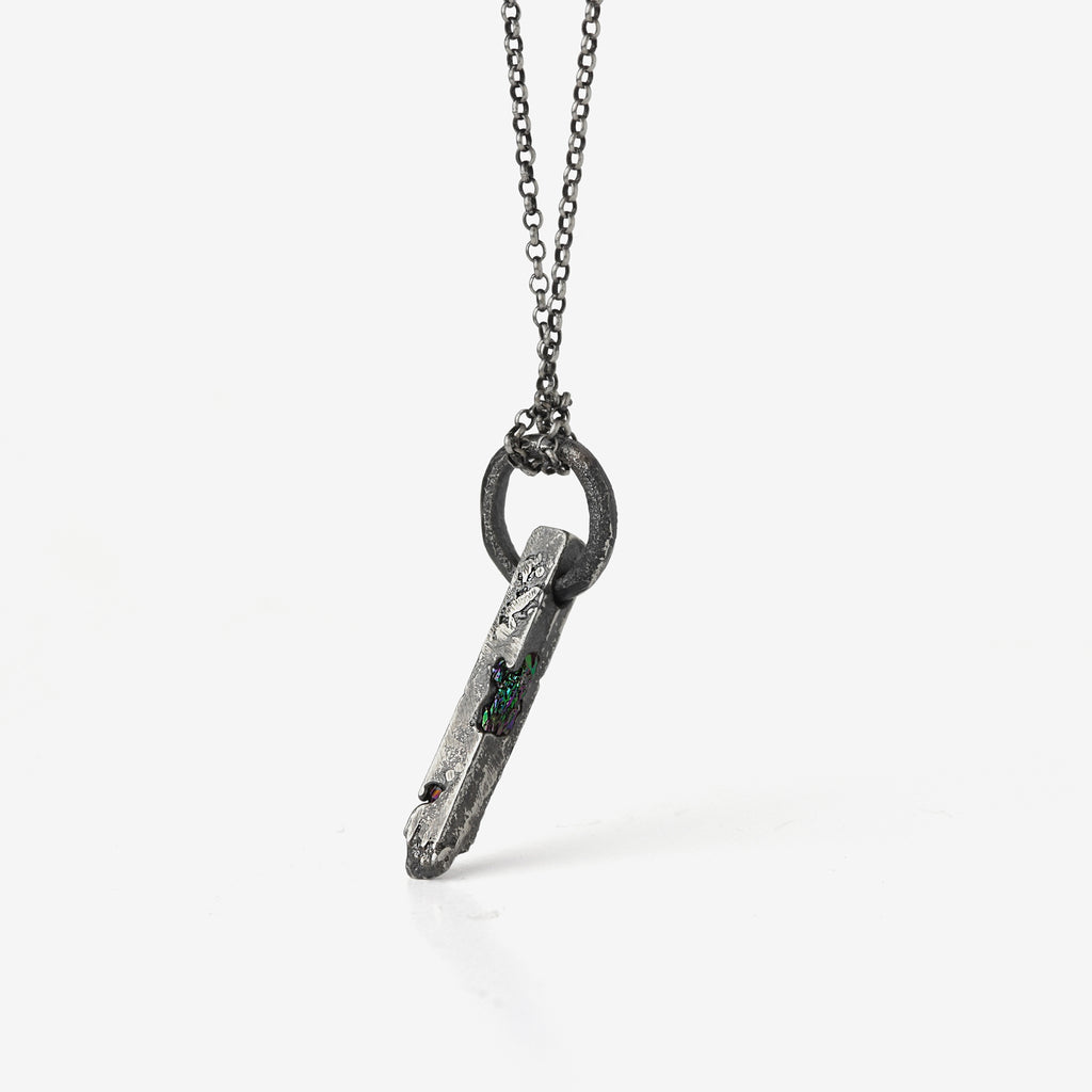 Sterling Silver Ring And Bar Pendant Necklace