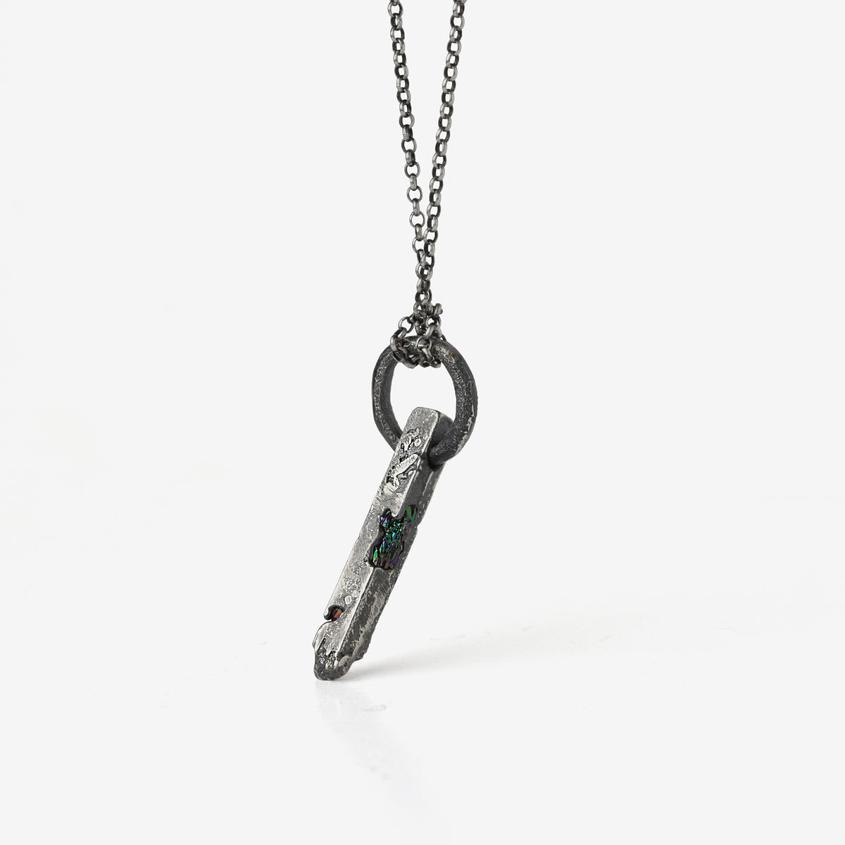 Sterling Silver Ring And Bar Pendant Necklace