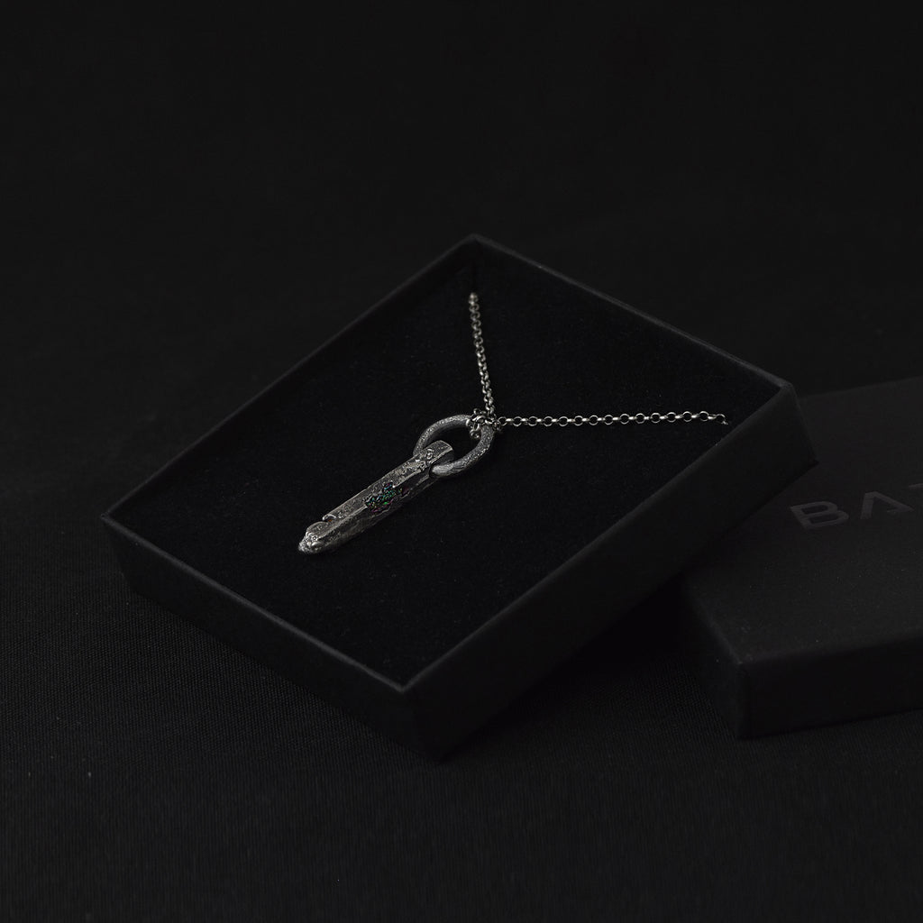Sterling Silver Ring And Bar Pendant Necklace