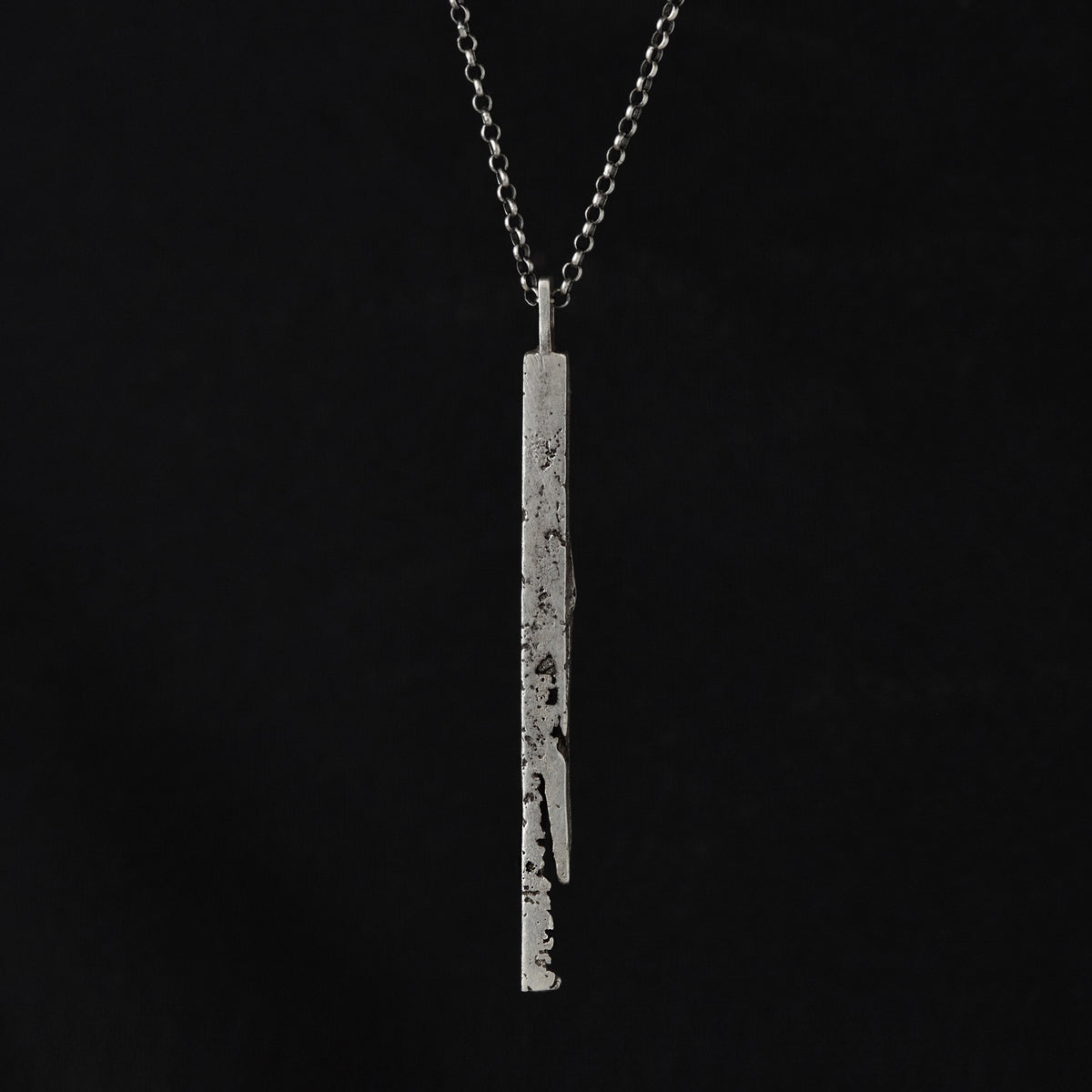 Sterling Silver Bar Pendant Necklace