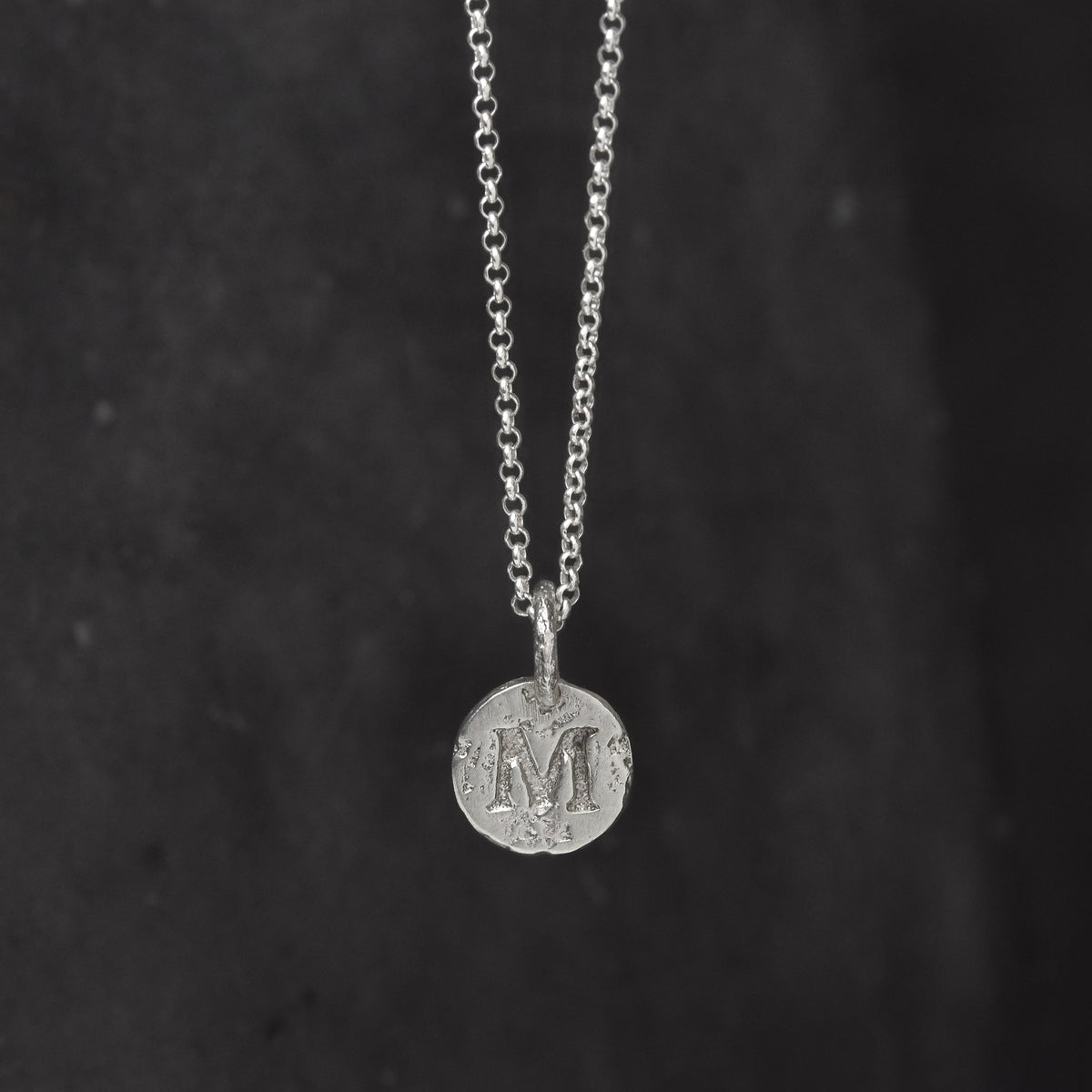 Sterling Silver Initials Coin Necklace