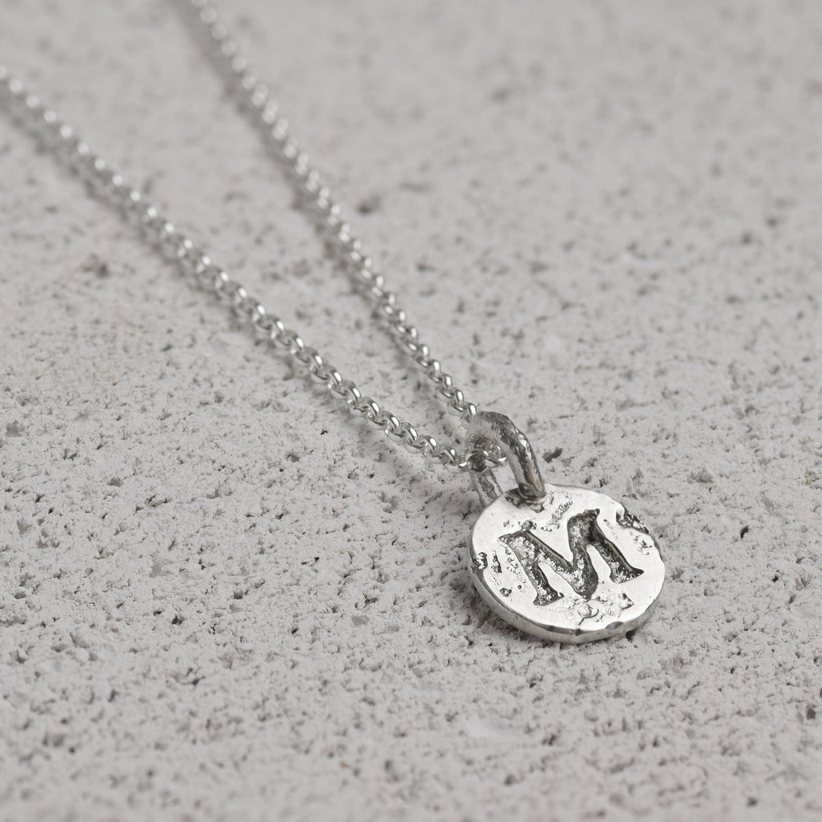 Sterling Silver Initials Coin Necklace