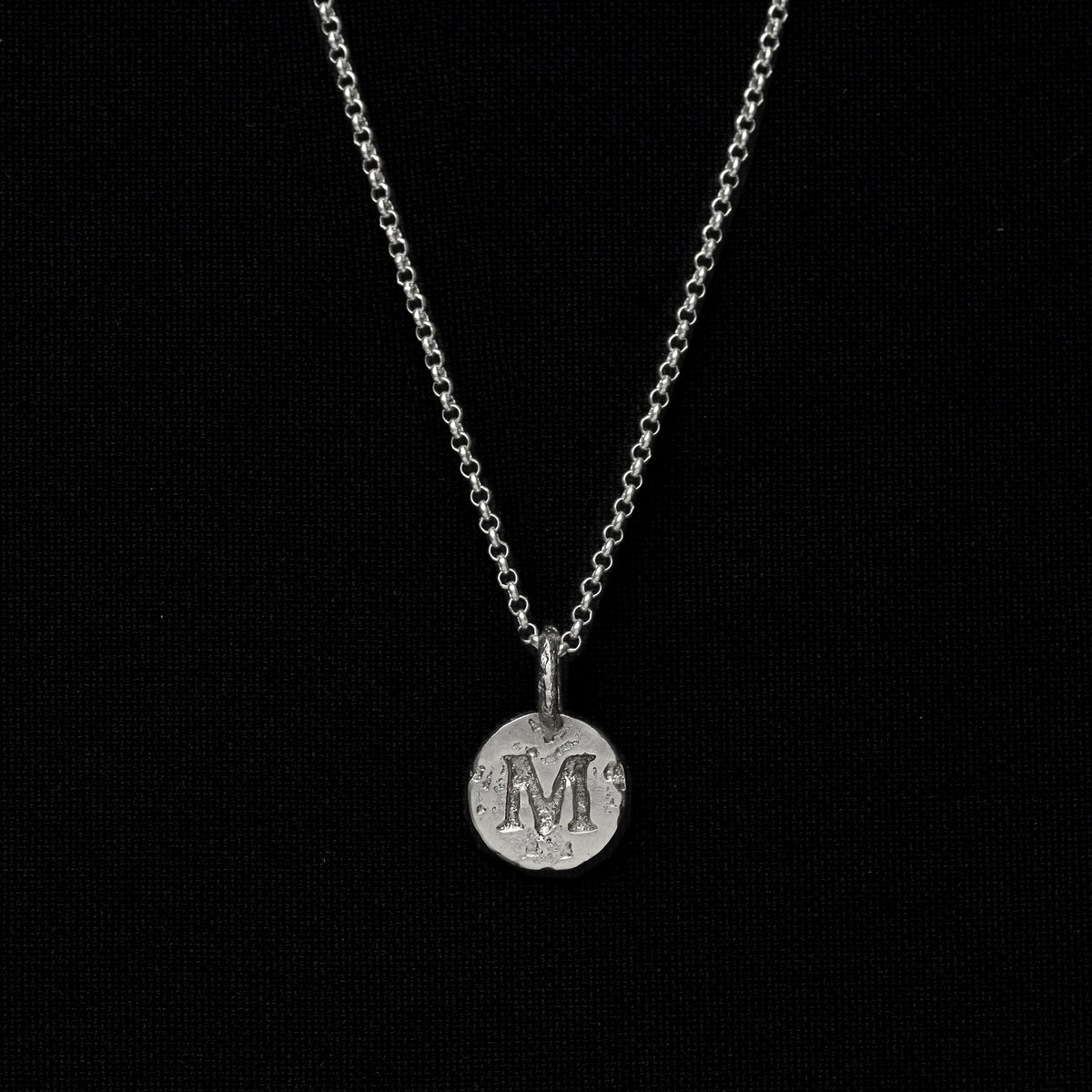 Sterling Silver Initials Coin Necklace